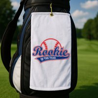 Funny Retro Baseball Rookie of the Year Golf Towel