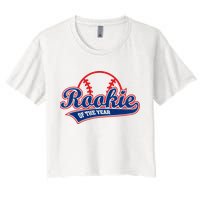 Funny Retro Baseball Rookie of the Year Crop Top