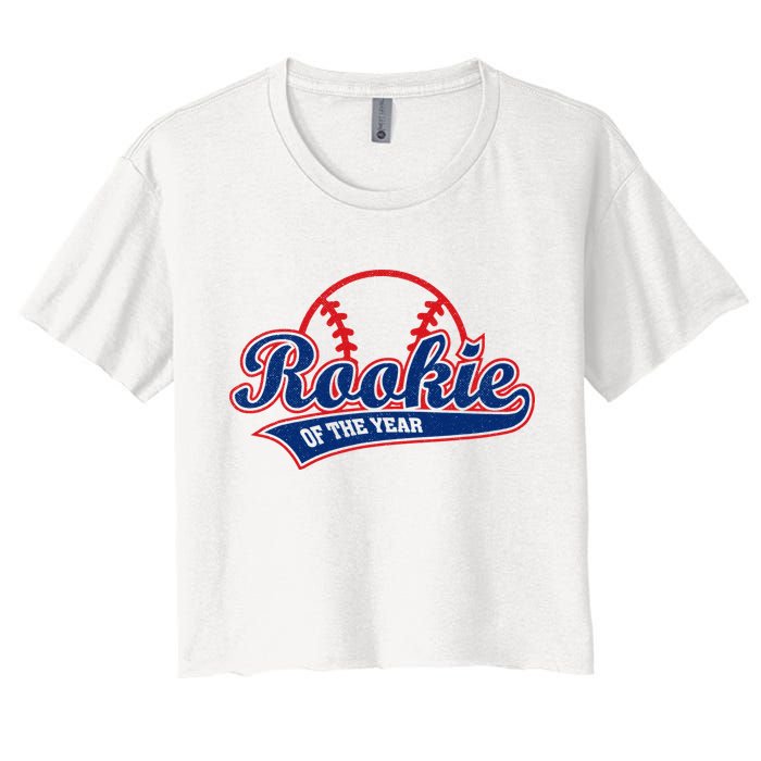 Funny Retro Baseball Rookie of the Year Crop Top