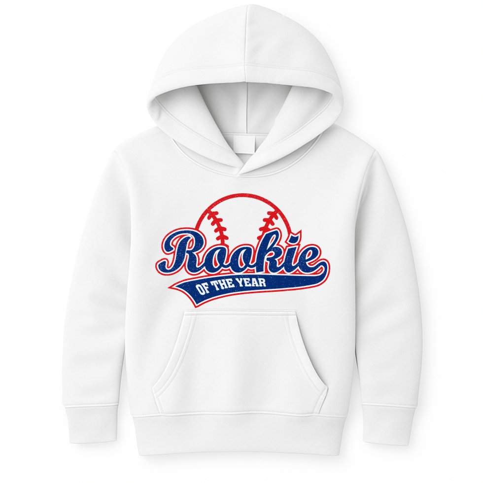 Funny Retro Baseball Rookie of the Year Kids Hoodie