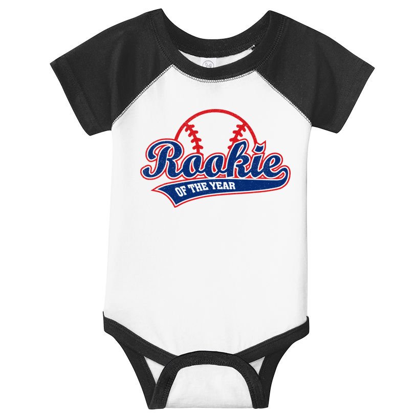 Funny Retro Baseball Rookie of the Year Infant Baby Jersey Bodysuit