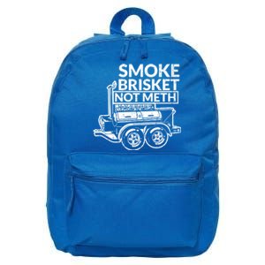 Funny Retro Bbq Smoking Meat Lover Gift Smoke Brisket Not Meth Funny Gift 16 in Basic Backpack