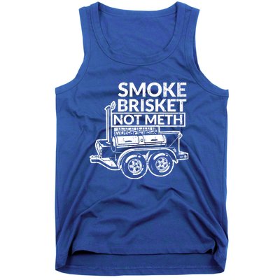 Funny Retro Bbq Smoking Meat Lover Gift Smoke Brisket Not Meth Funny Gift Tank Top