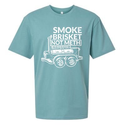 Funny Retro Bbq Smoking Meat Lover Gift Smoke Brisket Not Meth Funny Gift Sueded Cloud Jersey T-Shirt