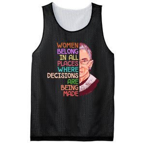 Feminist Ruth Bader Ginsburg Quote Women Belong Mesh Reversible Basketball Jersey Tank