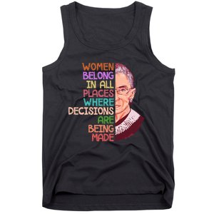 Feminist Ruth Bader Ginsburg Quote Women Belong Tank Top