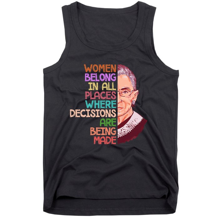 Feminist Ruth Bader Ginsburg Quote Women Belong Tank Top