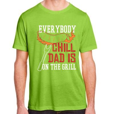 Funny Retro Bbq Party Grill Smoker Chef Dad Everybody Chill Gift Adult ChromaSoft Performance T-Shirt