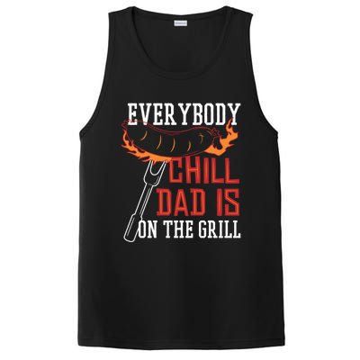 Funny Retro Bbq Party Grill Smoker Chef Dad Everybody Chill Gift PosiCharge Competitor Tank