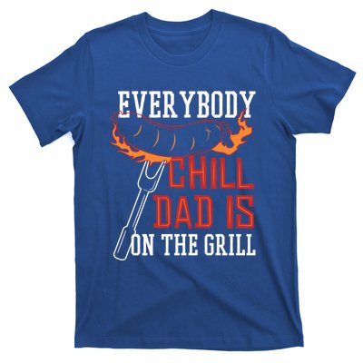 Funny Retro Bbq Party Grill Smoker Chef Dad Everybody Chill Gift T-Shirt