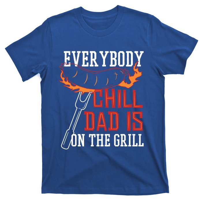 Funny Retro Bbq Party Grill Smoker Chef Dad Everybody Chill Gift T-Shirt