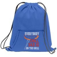 Funny Retro Bbq Party Grill Smoker Chef Dad Everybody Chill Gift Sweatshirt Cinch Pack Bag