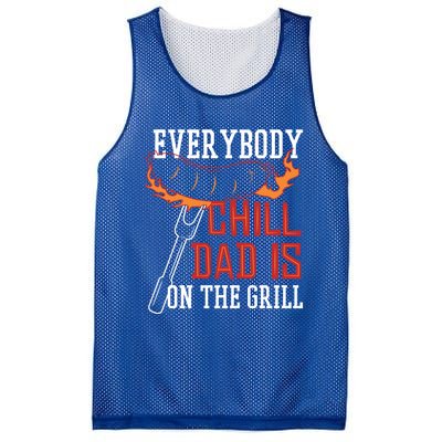 Funny Retro Bbq Party Grill Smoker Chef Dad Everybody Chill Gift Mesh Reversible Basketball Jersey Tank