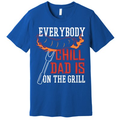 Funny Retro Bbq Party Grill Smoker Chef Dad Everybody Chill Gift Premium T-Shirt