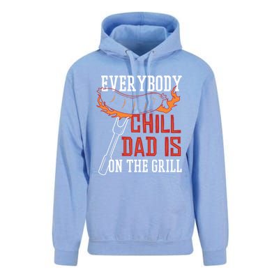 Funny Retro Bbq Party Grill Smoker Chef Dad Everybody Chill Gift Unisex Surf Hoodie