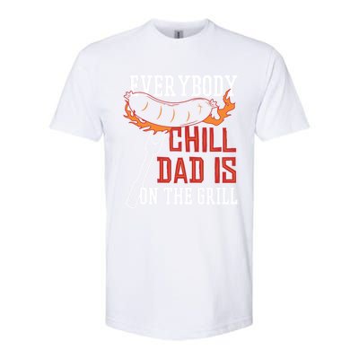 Funny Retro Bbq Party Grill Smoker Chef Dad Everybody Chill Gift Softstyle CVC T-Shirt