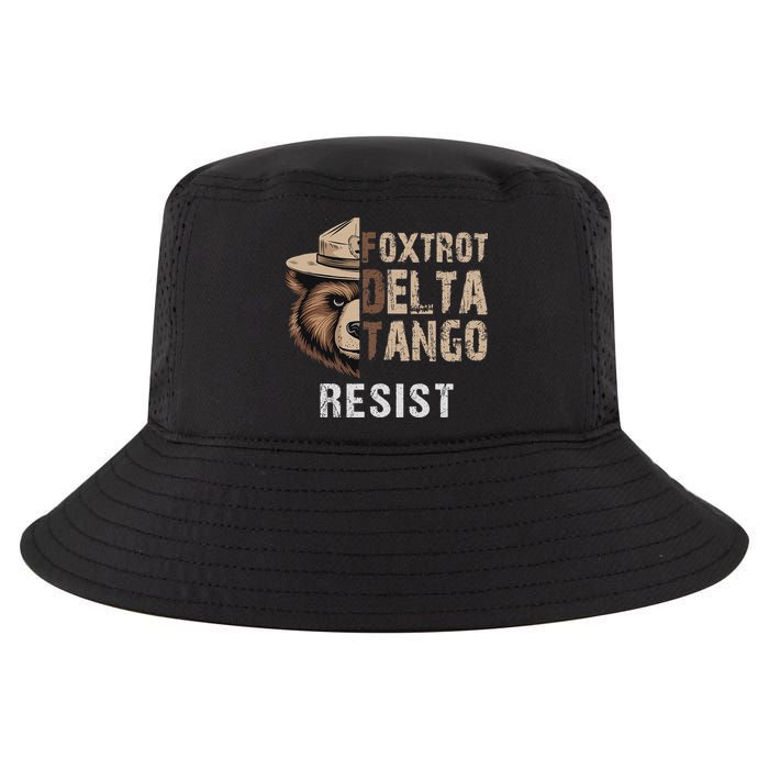 Funny Resist Bear Foxtrots Delta Tangos Funny Resist Bear Cool Comfort Performance Bucket Hat