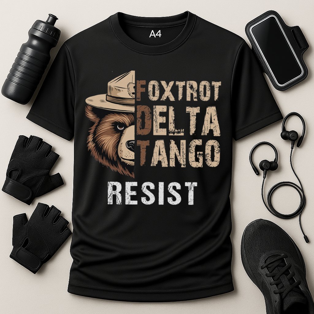 Funny Resist Bear Foxtrots Delta Tangos Funny Resist Bear Performance Shirt