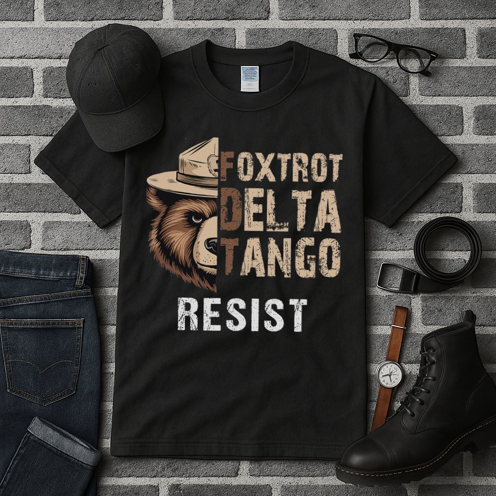 Funny Resist Bear Foxtrots Delta Tangos Funny Resist Bear Tall T-Shirt