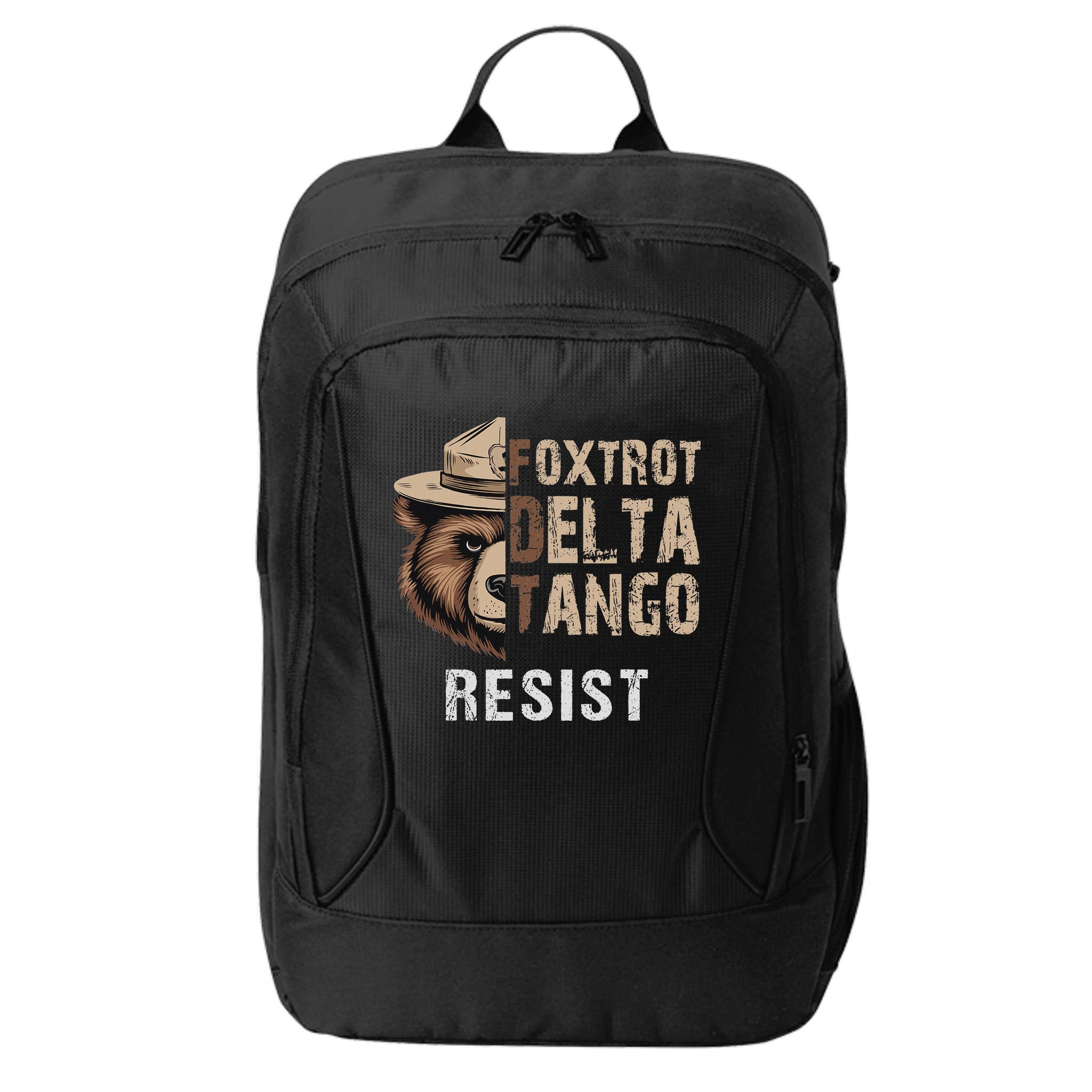 Funny Resist Bear Foxtrots Delta Tangos Funny Resist Bear City Backpack