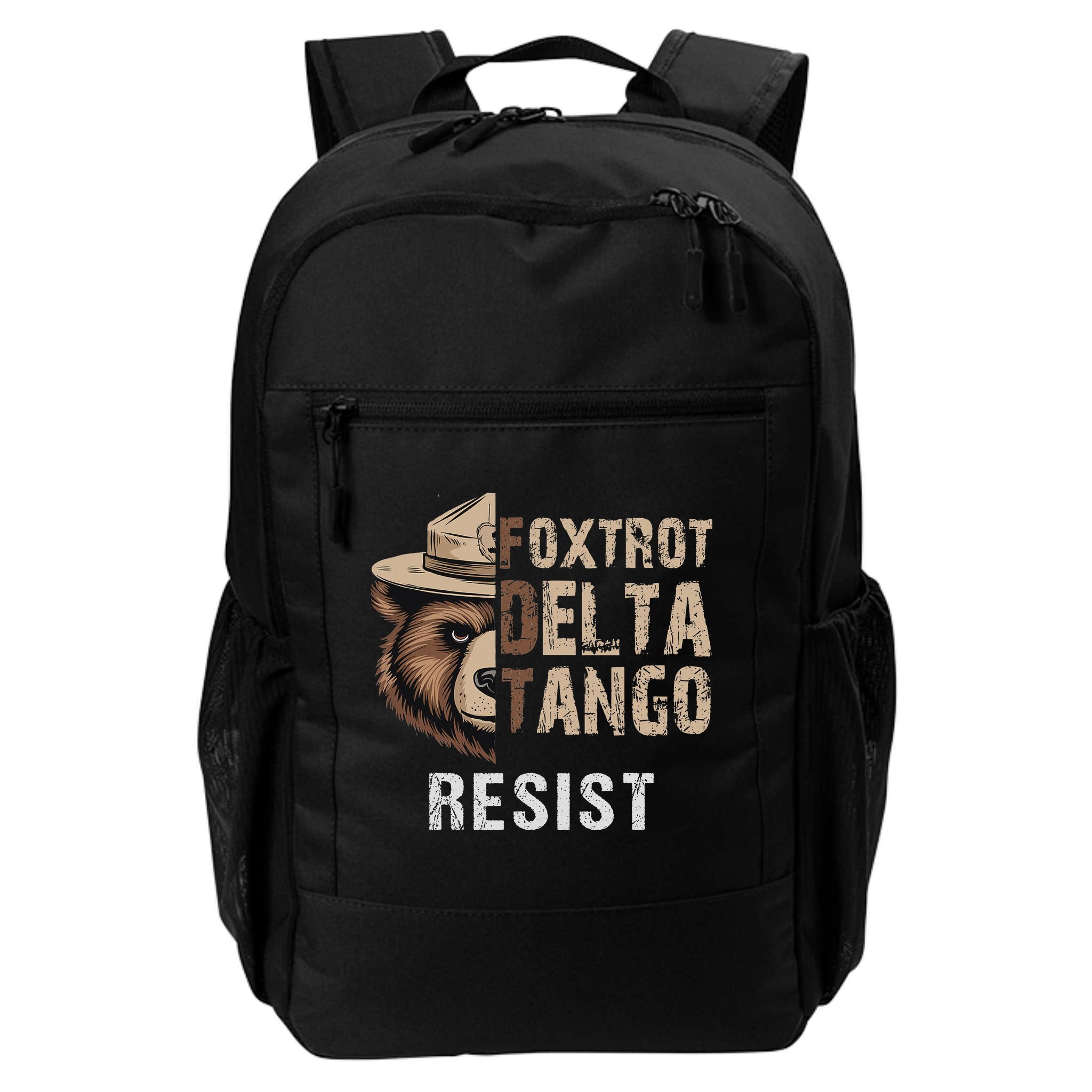 Funny Resist Bear Foxtrots Delta Tangos Funny Resist Bear Backpack