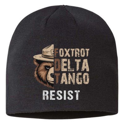 Funny Resist Bear Foxtrots Delta Tangos Funny Resist Bear Sustainable Beanie