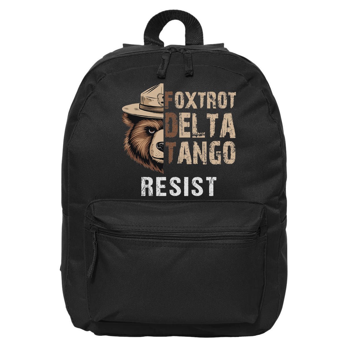 Funny Resist Bear Foxtrots Delta Tangos Funny Resist Bear 16 in Basic Backpack