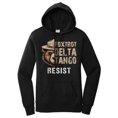 Funny Resist Bear Foxtrots Delta Tangos Funny Resist Bear Women's Pullover Hoodie