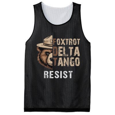 Funny Resist Bear Foxtrots Delta Tangos Funny Resist Bear Mesh Reversible Basketball Jersey Tank
