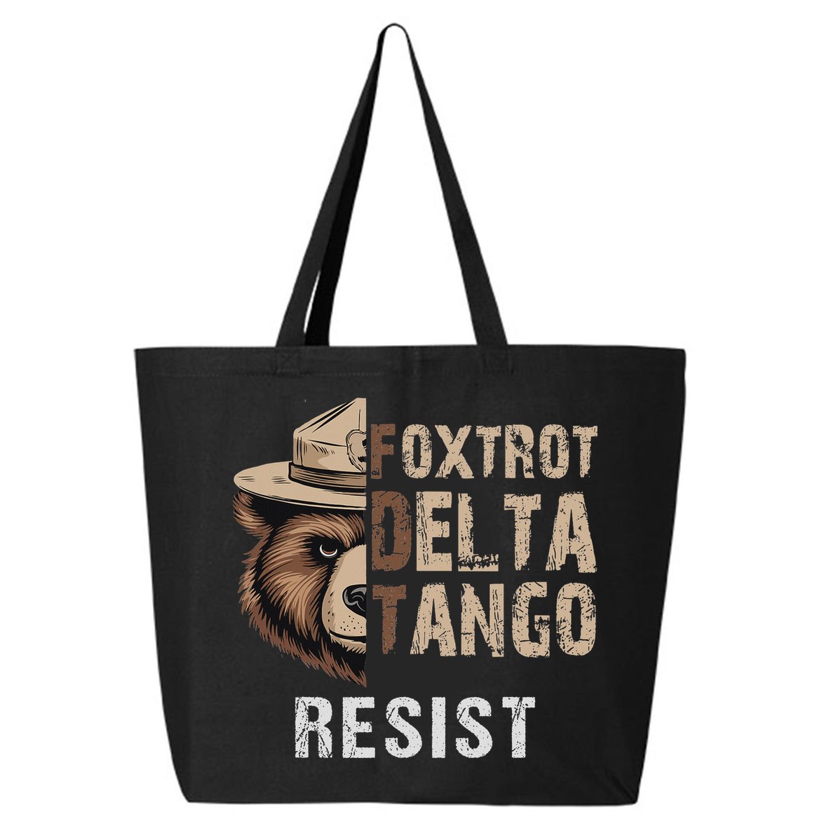 Funny Resist Bear Foxtrots Delta Tangos Funny Resist Bear 25L Jumbo Tote
