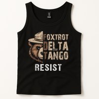 Funny Resist Bear Foxtrots Delta Tangos Funny Resist Bear Tank Top