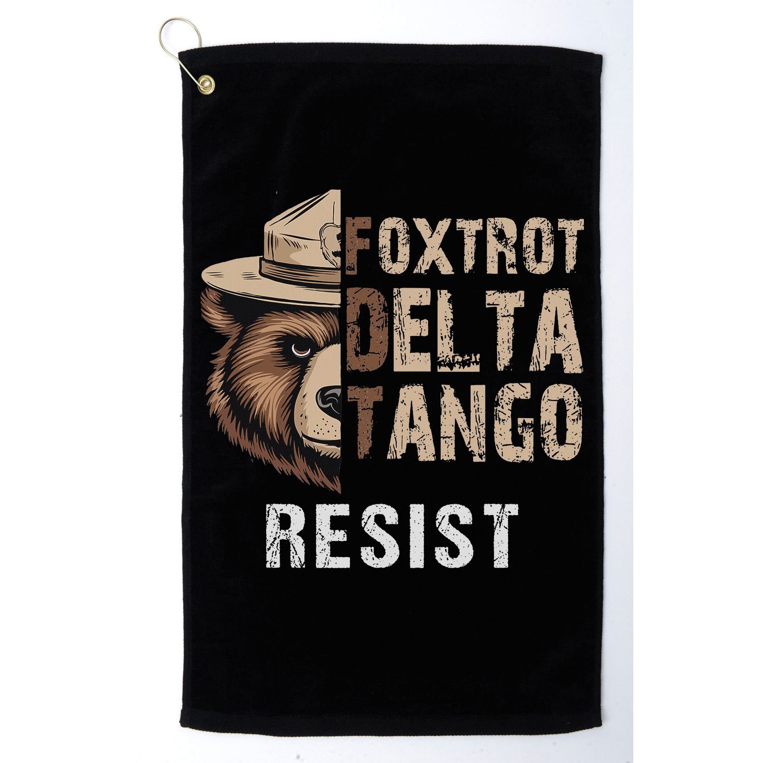 Funny Resist Bear Foxtrots Delta Tangos Funny Resist Bear Golf Towel