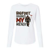 Funny Retro Bigfoot Bigfoot Grabbed My Wiener Womens Cotton Relaxed Long Sleeve T-Shirt