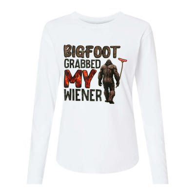 Funny Retro Bigfoot Bigfoot Grabbed My Wiener Womens Cotton Relaxed Long Sleeve T-Shirt