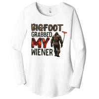 Funny Retro Bigfoot Bigfoot Grabbed My Wiener Women's Perfect Tri Tunic Long Sleeve Shirt