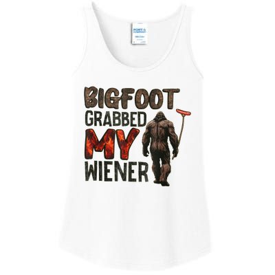 Funny Retro Bigfoot Bigfoot Grabbed My Wiener Ladies Essential Tank