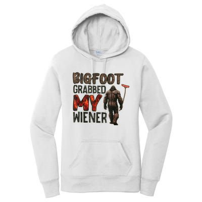 Funny Retro Bigfoot Bigfoot Grabbed My Wiener Women's Pullover Hoodie