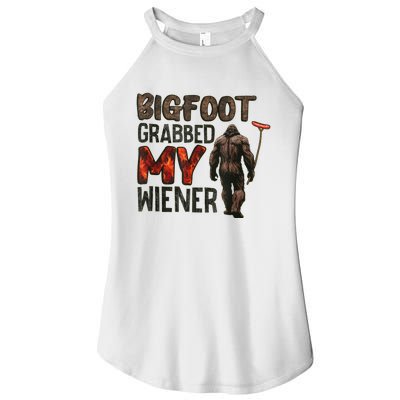 Funny Retro Bigfoot Bigfoot Grabbed My Wiener Women's Perfect Tri Rocker Tank