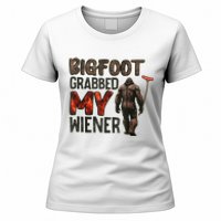 Funny Retro Bigfoot Bigfoot Grabbed My Wiener Women's T-Shirt