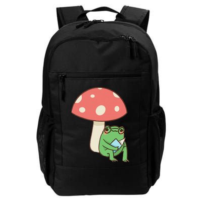 Frog Reading Book Mushroom Lover Gift Cottagecore Aesthetic Backpack
