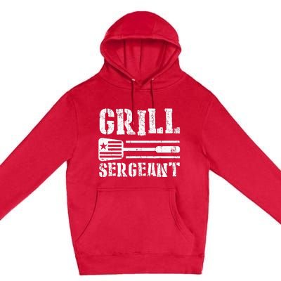 Funny Retro BBQ Grill Meat Lover GRILL SERGEANT Premium Pullover Hoodie