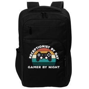 Funny Receptionist By Day Gamer By Night: Video Game Lover Gift Impact Tech Backpack