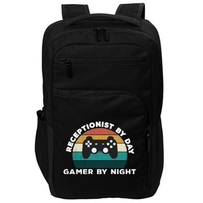 Funny Receptionist By Day Gamer By Night: Video Game Lover Gift Impact Tech Backpack