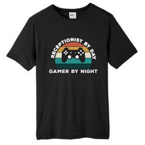 Funny Receptionist By Day Gamer By Night: Video Game Lover Gift Tall Fusion ChromaSoft Performance T-Shirt