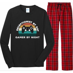 Funny Receptionist By Day Gamer By Night: Video Game Lover Gift Long Sleeve Pajama Set