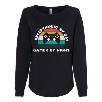 Funny Receptionist By Day Gamer By Night: Video Game Lover Gift Womens California Wash Sweatshirt