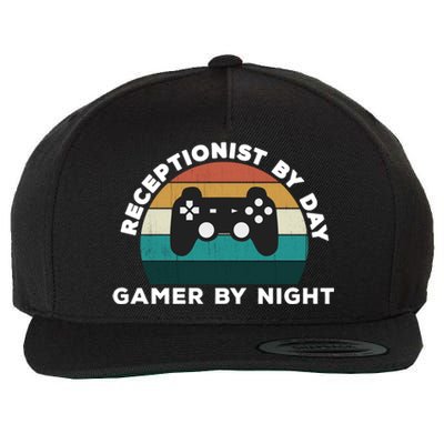 Funny Receptionist By Day Gamer By Night: Video Game Lover Gift Wool Snapback Cap