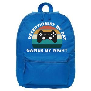 Funny Receptionist By Day Gamer By Night: Video Game Lover Gift 16 in Basic Backpack