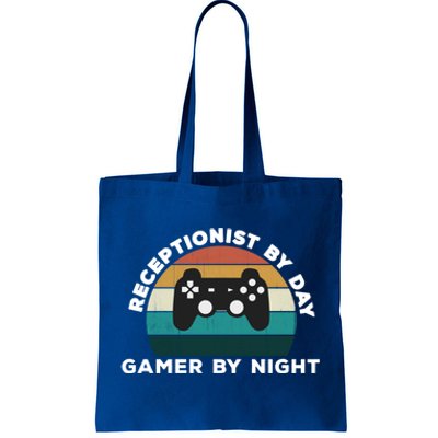 Funny Receptionist By Day Gamer By Night: Video Game Lover Gift Tote Bag