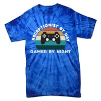 Funny Receptionist By Day Gamer By Night: Video Game Lover Gift Tie-Dye T-Shirt